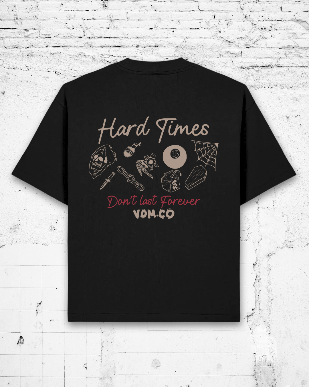 HARD TIMES - Heavyweight Oversized Boxy T-Shirt (Black)