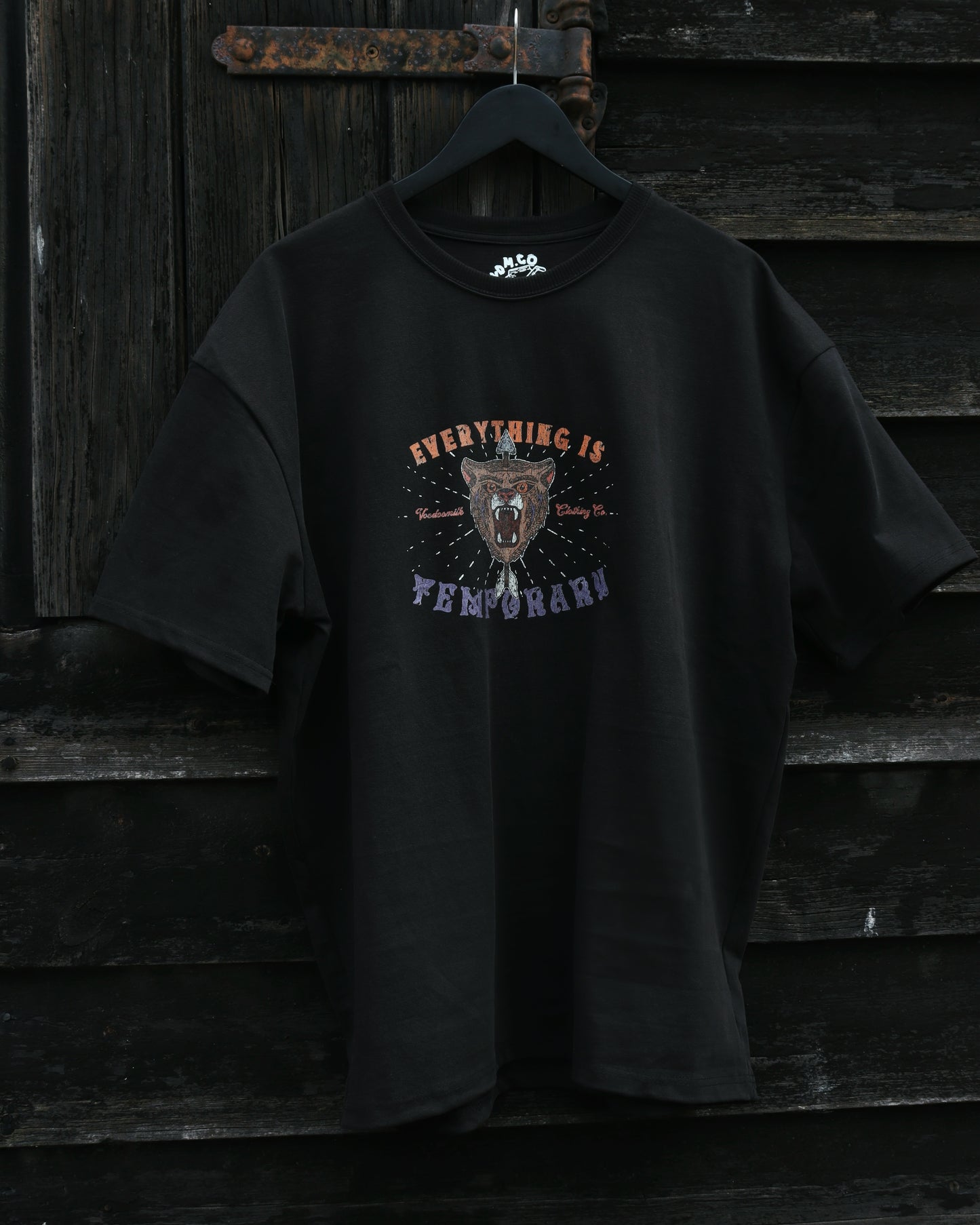 EVERYTHING IS TEMPORARY - Heavyweight Oversized Boxy T-Shirt (Black)