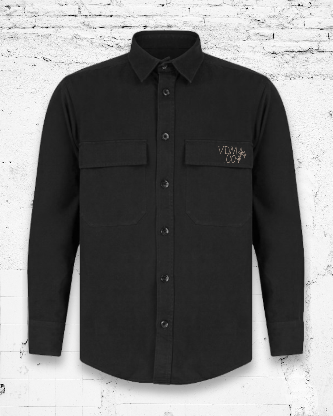 TREAD CAREFULLY HEAVYWEIGHT OVERSHIRT / BLACK