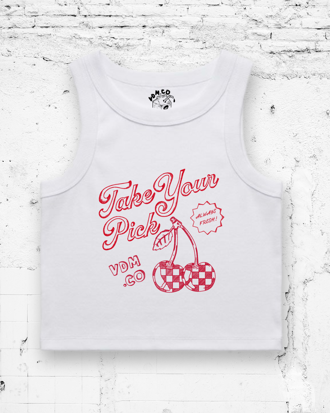 TAKE YOUR PICK - Cropped Tank (White)