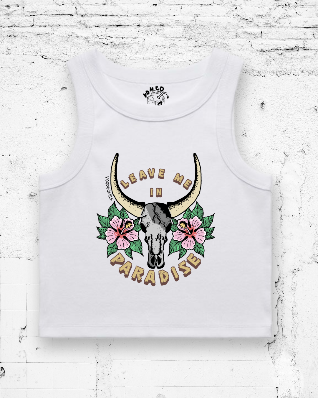 PARADISE - Cropped Tank (White)