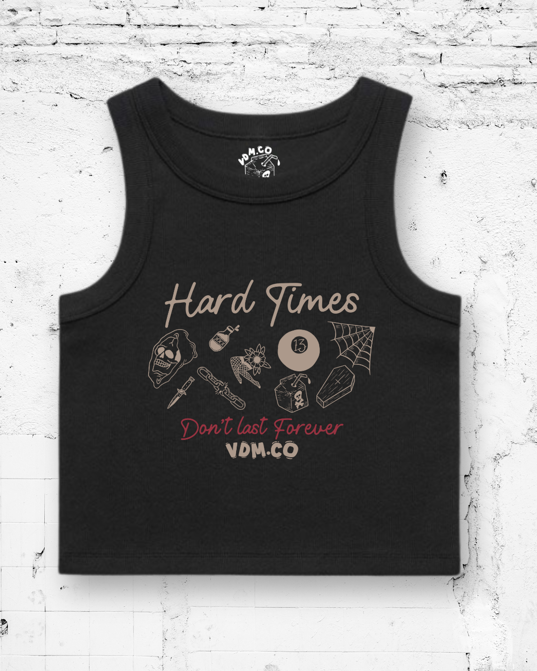 HARD TIMES - Cropped Tank (Black)