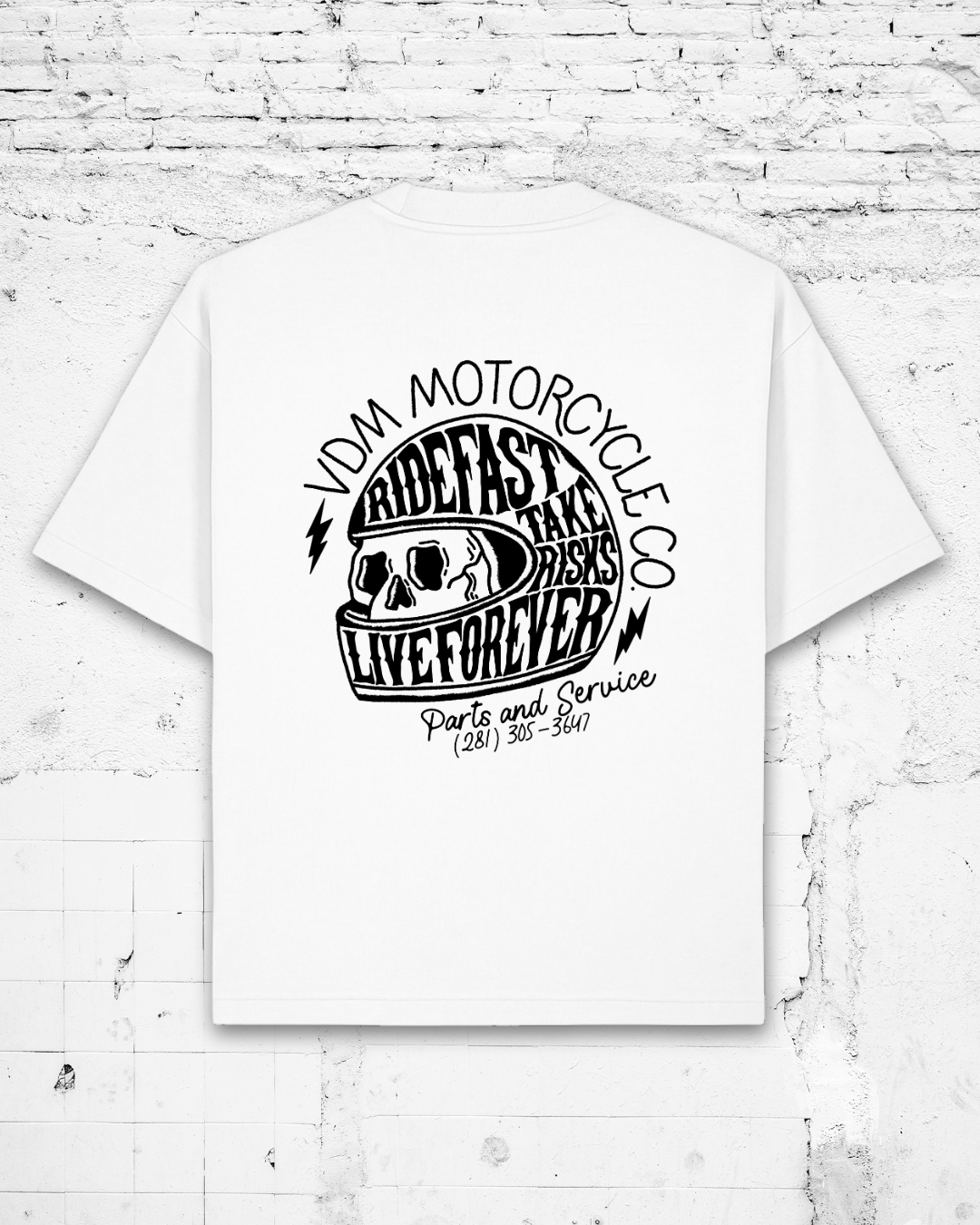 RIDE FAST - Heavyweight Oversized Boxy T-Shirt (White)