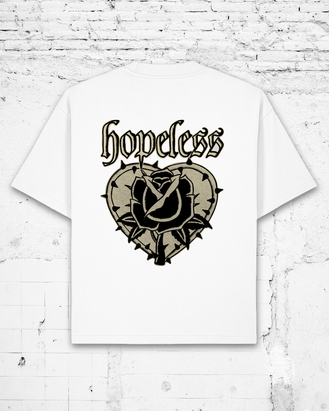 HOPELESS - Heavyweight Oversized Boxy T-Shirt (White)