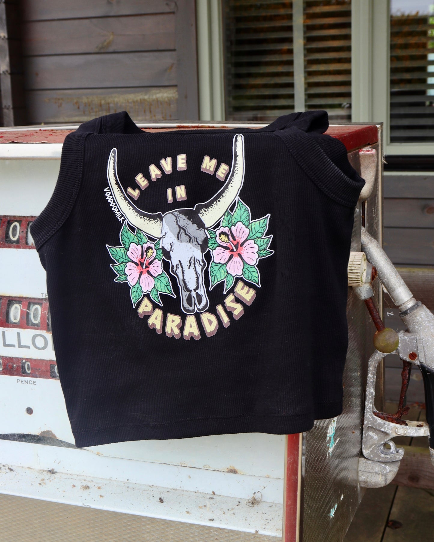 PARADISE - Cropped Tank (Black)
