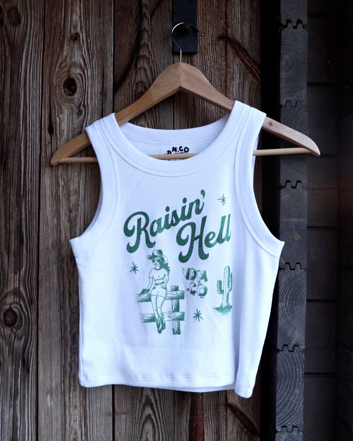 RAISIN' HELL - Cropped Tank (White)