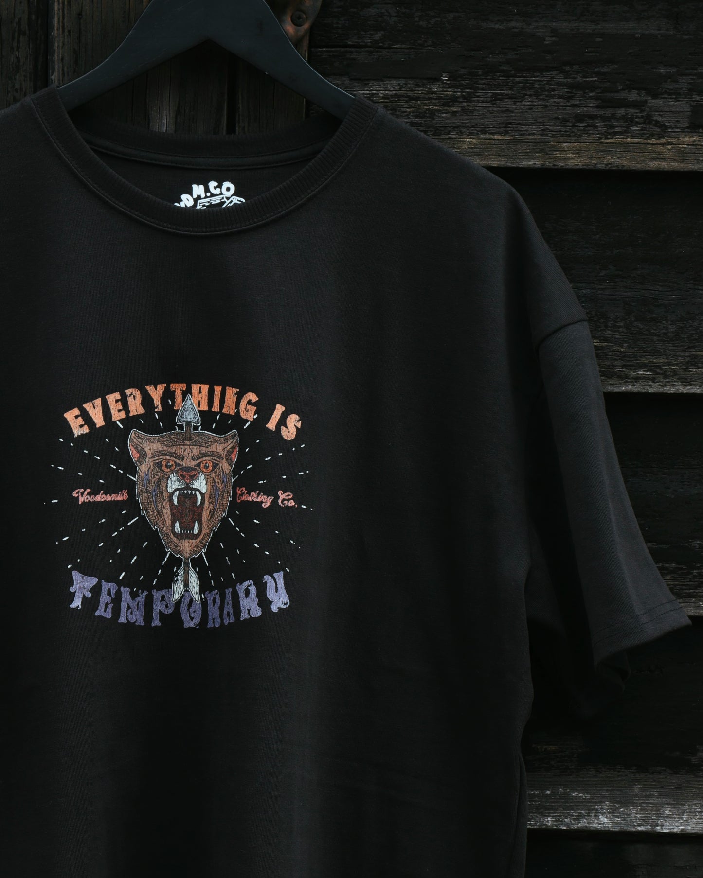 EVERYTHING IS TEMPORARY - Heavyweight Oversized Boxy T-Shirt (Black)
