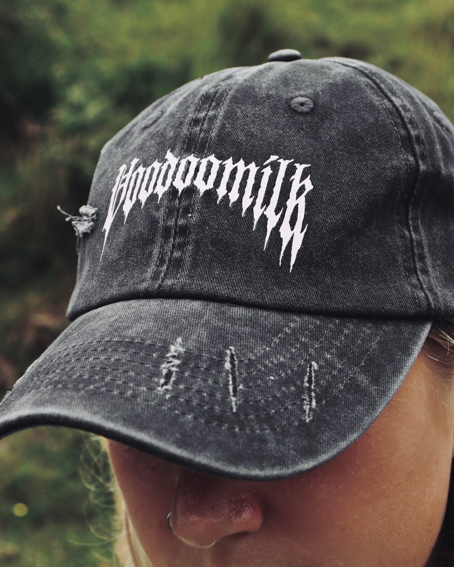 DISTRESSED - Cap (Washed Black & Baby Pink)