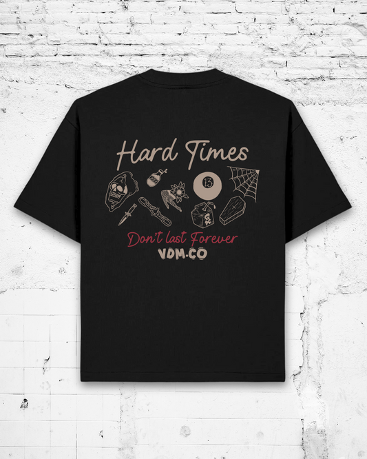 HARD TIMES - Heavyweight Oversized Boxy T-Shirt (Black)