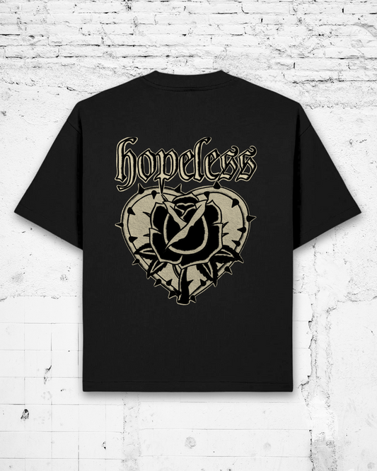 HOPELESS - Heavyweight Oversized Boxy T-Shirt (Black)