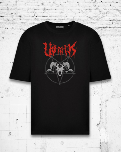 HEATHENS RAM SKULL TEE / BLACK