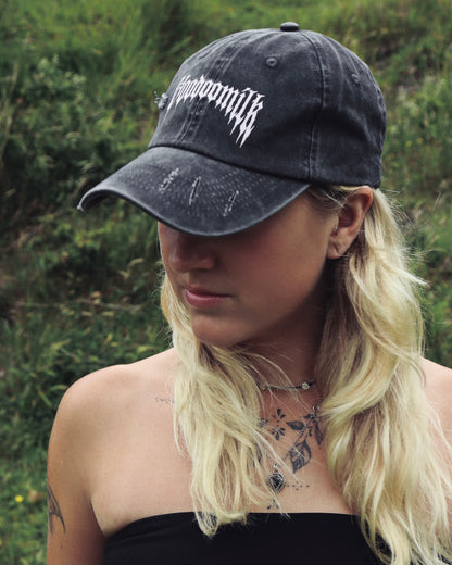 DISTRESSED - Cap (Washed Black & Baby Pink)