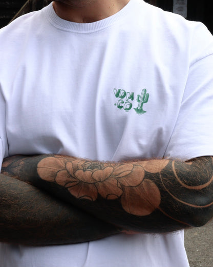RAISIN' HELL - Heavyweight Oversized Boxy T-Shirt (White)