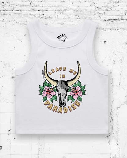 PARADISE - Cropped Tank (White)