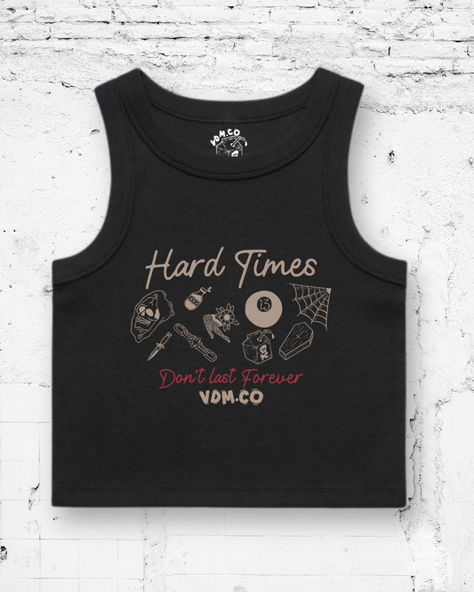 HARD TIMES - Cropped Tank (Black)