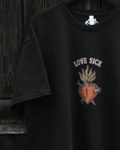 LOVE SICK - Heavyweight Oversized Boxy T-Shirt (Black)