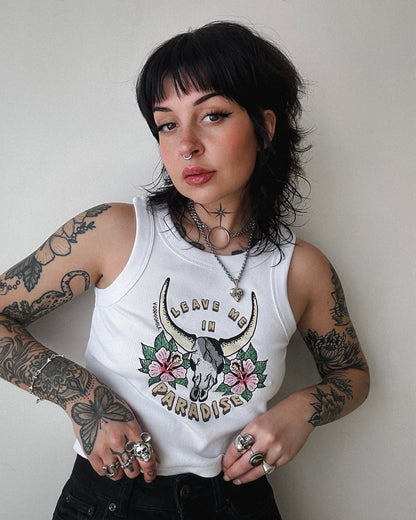 PARADISE - Cropped Tank (White)