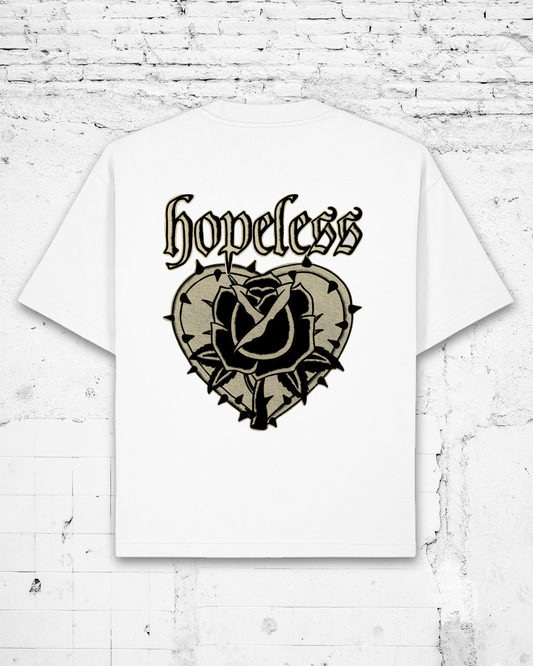 HOPELESS - Heavyweight Oversized Boxy T-Shirt (White)