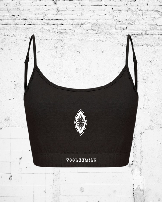 MIDNIGHT BLOOM - Cropped Cami (Black)