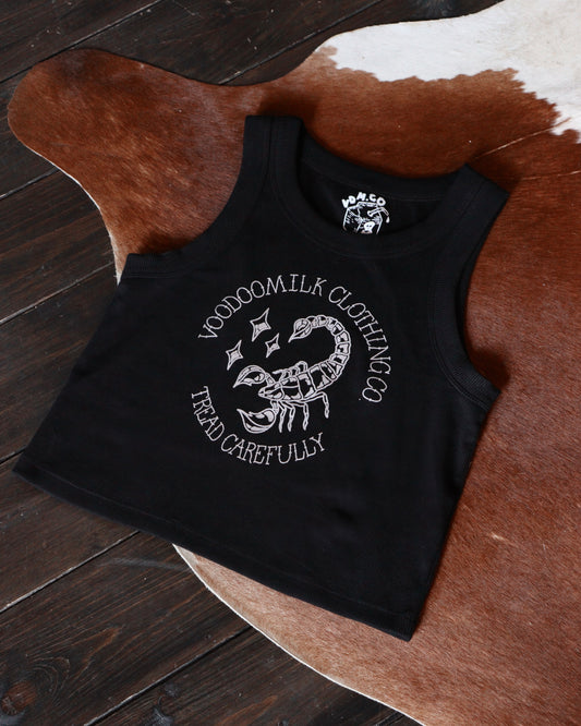 TREAD CAREFULLY - Cropped Tank (Black)