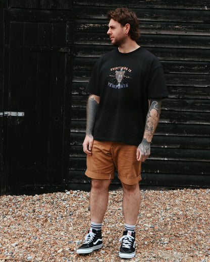 EVERYTHING IS TEMPORARY - Heavyweight Oversized Boxy T-Shirt (Black)