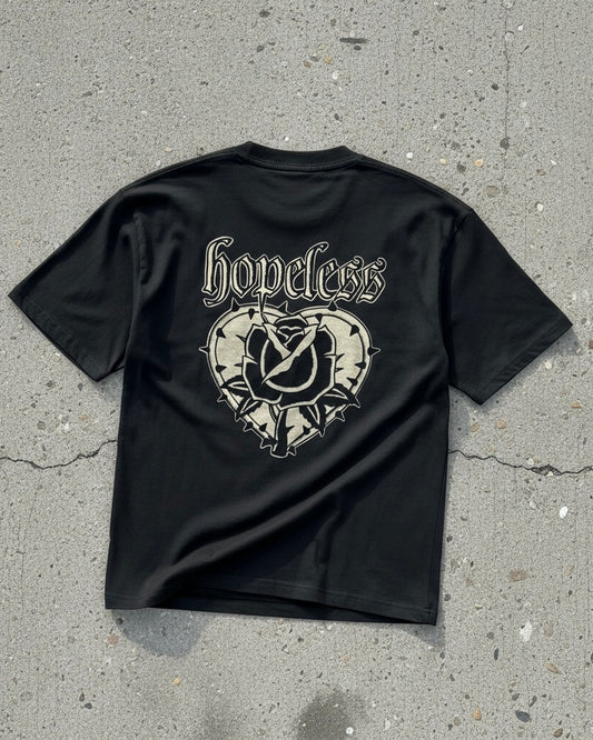 HOPELESS - Oversized Boxy T-Shirt (Black)