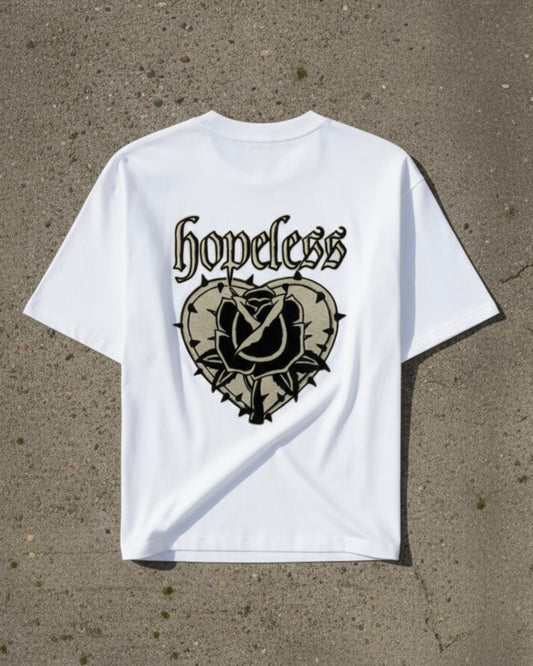 HOPELESS - Oversized Boxy T-Shirt (White)