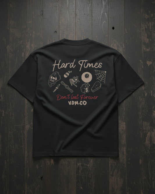 HARD TIMES - Oversized Boxy T-Shirt (Black)