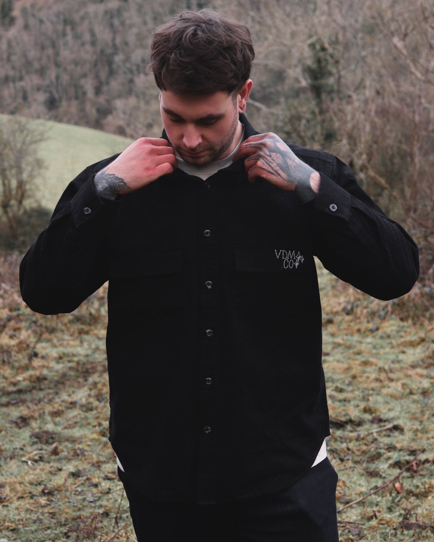 TREAD CAREFULLY - Heavyweight Overshirt (Black)