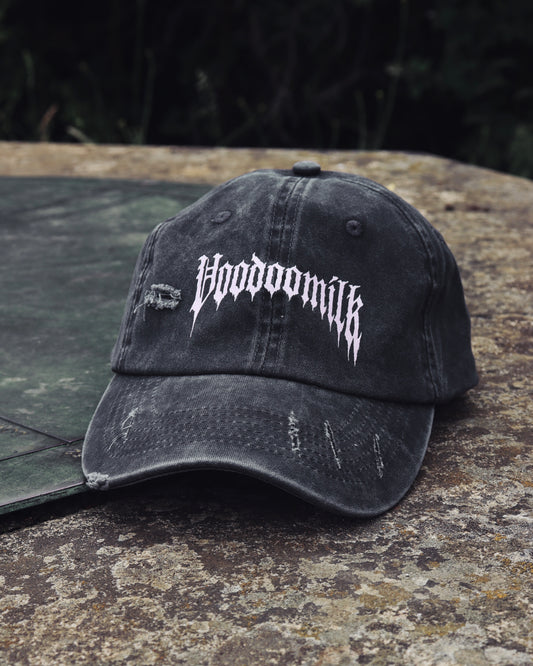 DISTRESSED - Cap (Washed Black & Baby Pink)