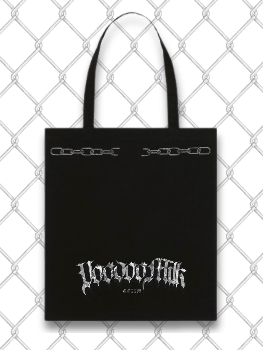 CHROME CRUSH TOTE BAG / BLACK