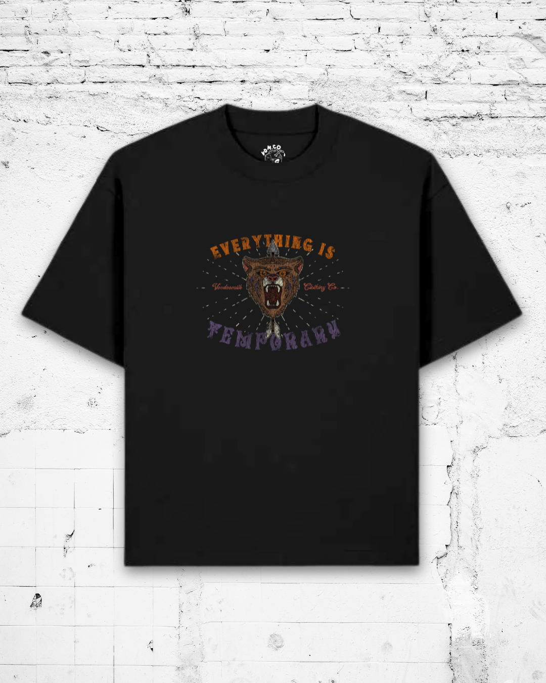 EVERYTHING IS TEMPORARY - Heavyweight Oversized Boxy T-Shirt (Black)