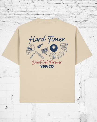 HARD TIMES - Heavyweight Oversized Boxy T-Shirt (Stone)